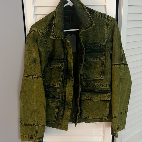 RARE! NWT ALL SAINTS MILITARY FINCH JACKET - size 4 S/M leather - Picture 5 of 6
